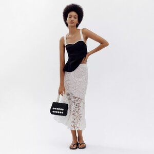 Avec Les Filles | Flared Lace Midi Skirt | NWT